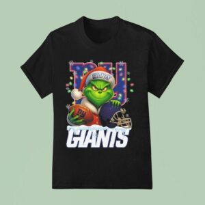 Grinch X New York Giants Ball And Helmet Christmas T Shirt