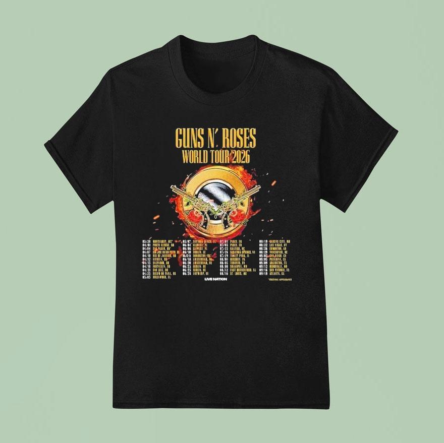 Guns N Roses World Tour Dates T Shirt