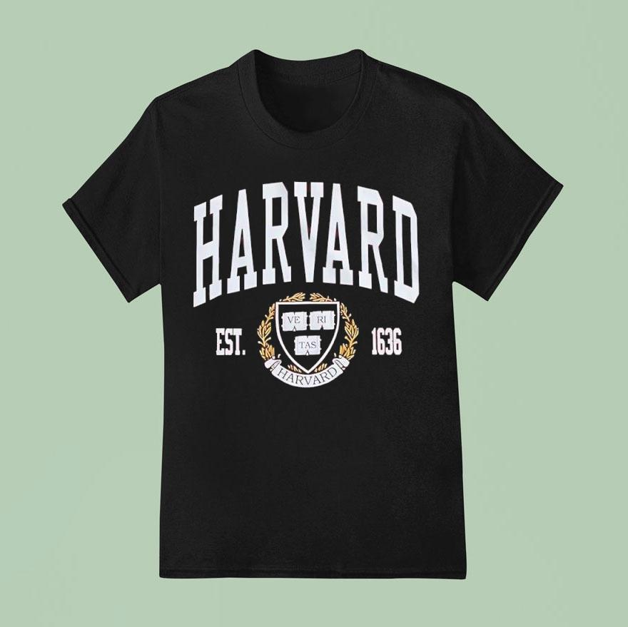 Harvard University Crest Logo Est T Shirt