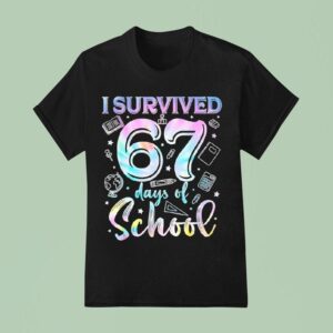 I Survived Days Of School Teacher Tie Dye Style T Shirt