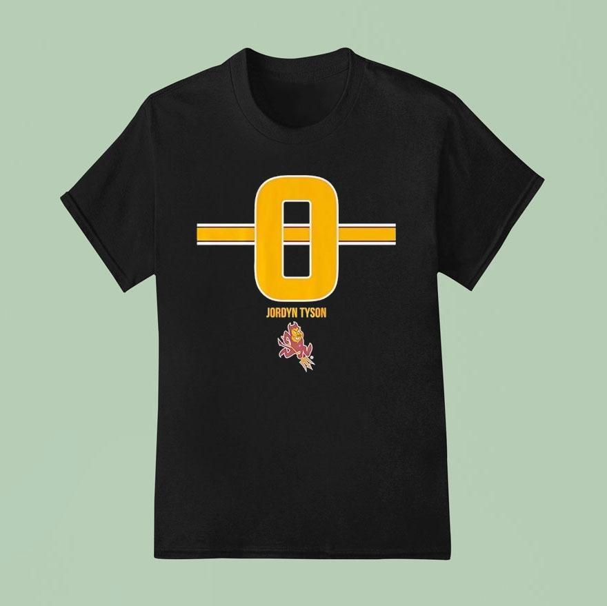 Jordyn Tyson Arizona State Sun Devils Football Stripe T Shirt