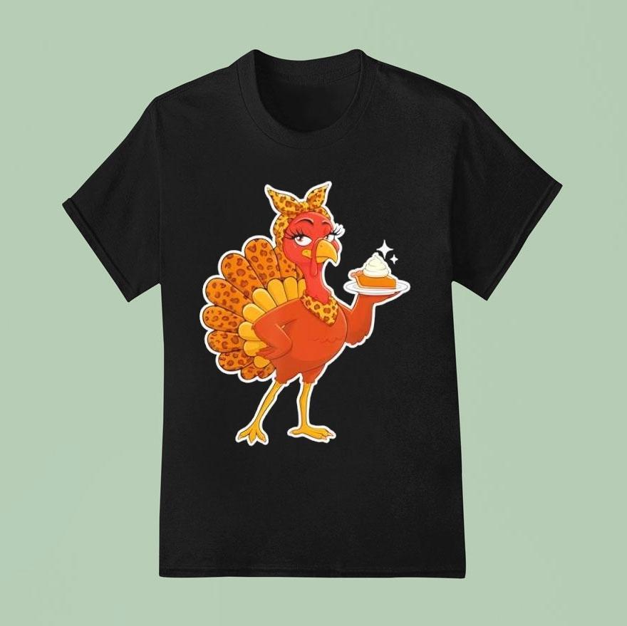 Leopard Print Turkey Thanksgiving Pumpkin T Shirt