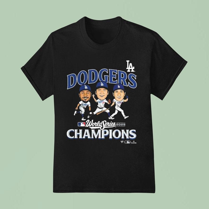 Los Angeles Dodgers World Series Champions Appeal Play Caricature T Shirt