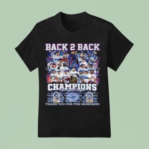 Los Angeles Dodgers World Series Champs Back Back Thank You For The Memories Signatures T Shirt