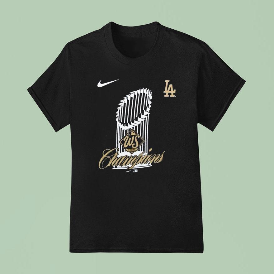 Los Angeles Dodgers Nike World Series Champions Trophy T Shirt