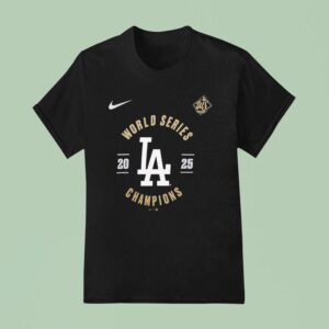 Los Angeles Dodgers Nike Black Ws Champions T Shirt