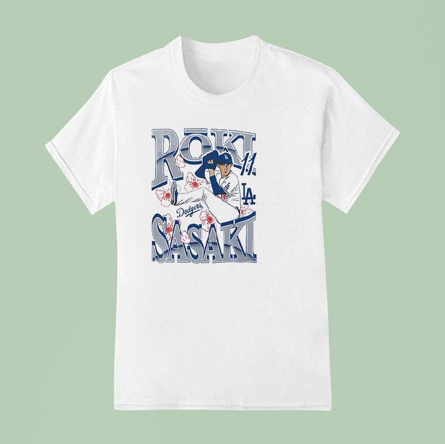 Los Angeles Dodgers Roki Sasaki New Era Player Art Sided T Shirt