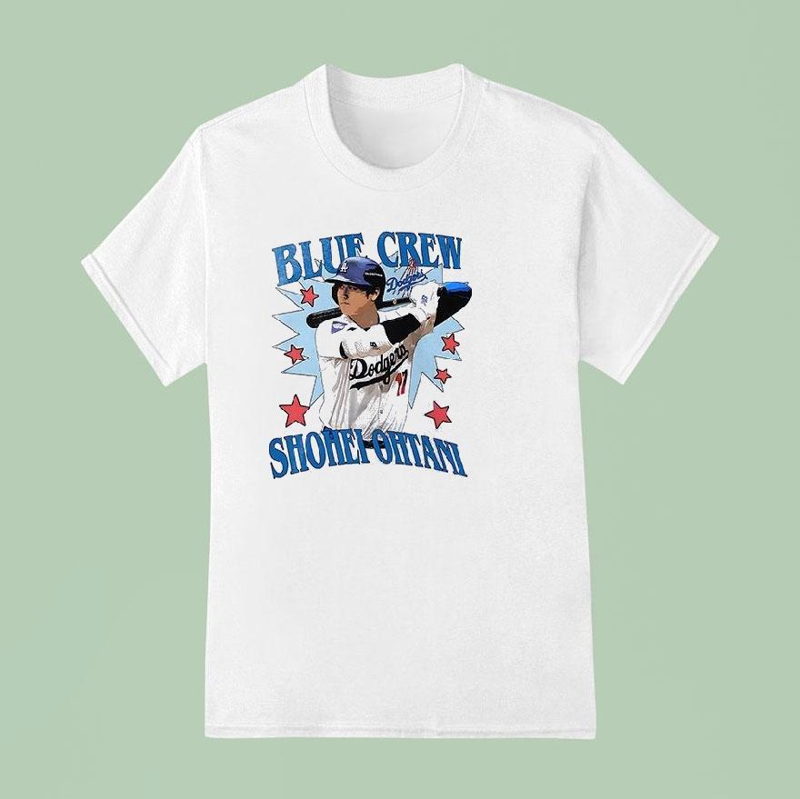 Los Angeles Dodgers Shohei Ohtani Blue Crew Graphic T Shirt