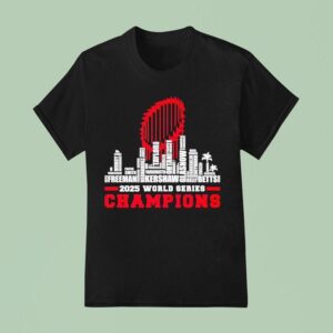Los Angeles Dodgers Skyline Names World Series Champions T Shirt