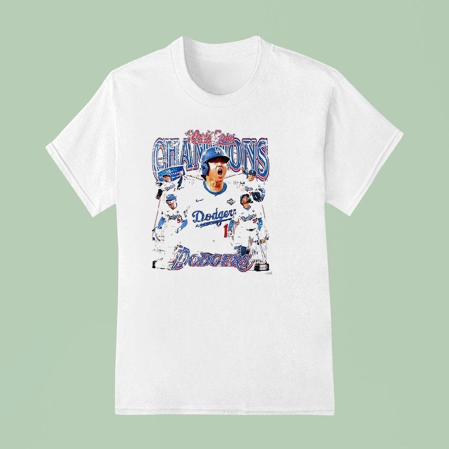 Los Angeles Dodgers World Series Champions Back To Back Team Graphic Vintage T Shirt