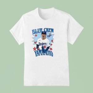 Los Angeles Dodgers Yoshinobu Yamamoto Blue Crew Graphic T Shirt