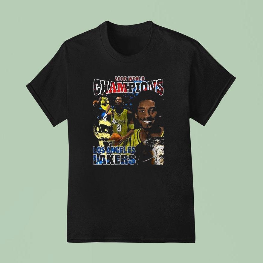 Los Angeles Lakers Kobe Bryant World Champions Graphic Vintage T Shirt