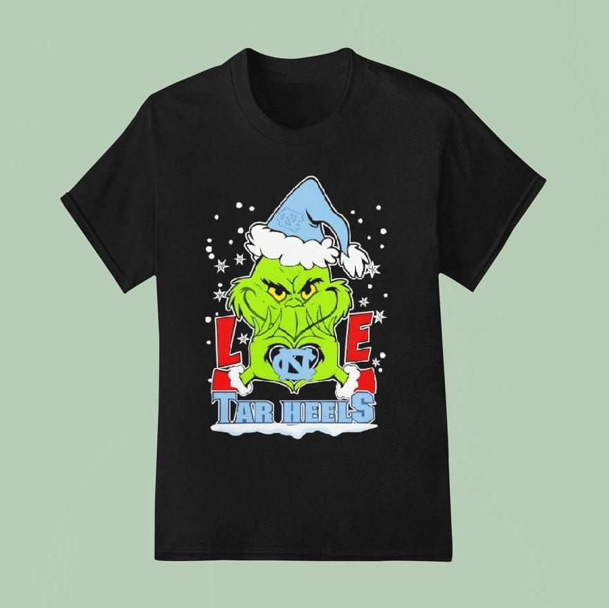 Merry Christmas Grinch Love North Carolina Tar Heels T Shirt