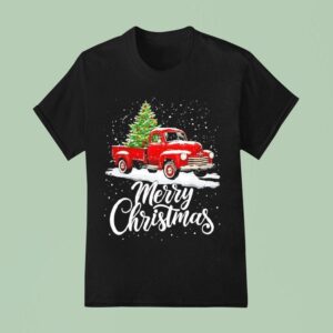 Merry Christmas Red Truck Family Matching T Shirt