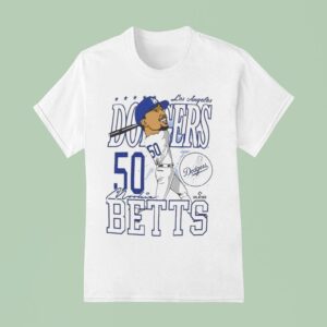 Mookie Betts Los Angeles Dodgers Caricature Player T Shirt