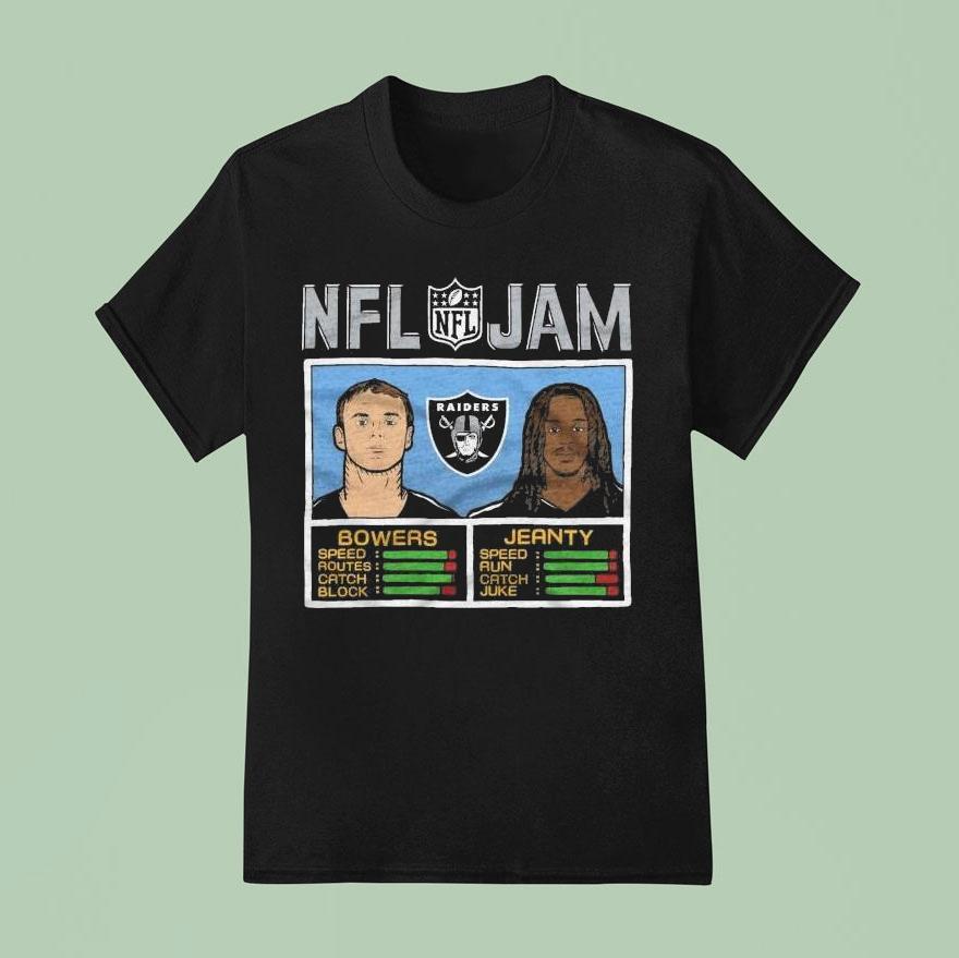 Nfl Jam Las Vegas Raiders Bowers And Jeanty T Shirt