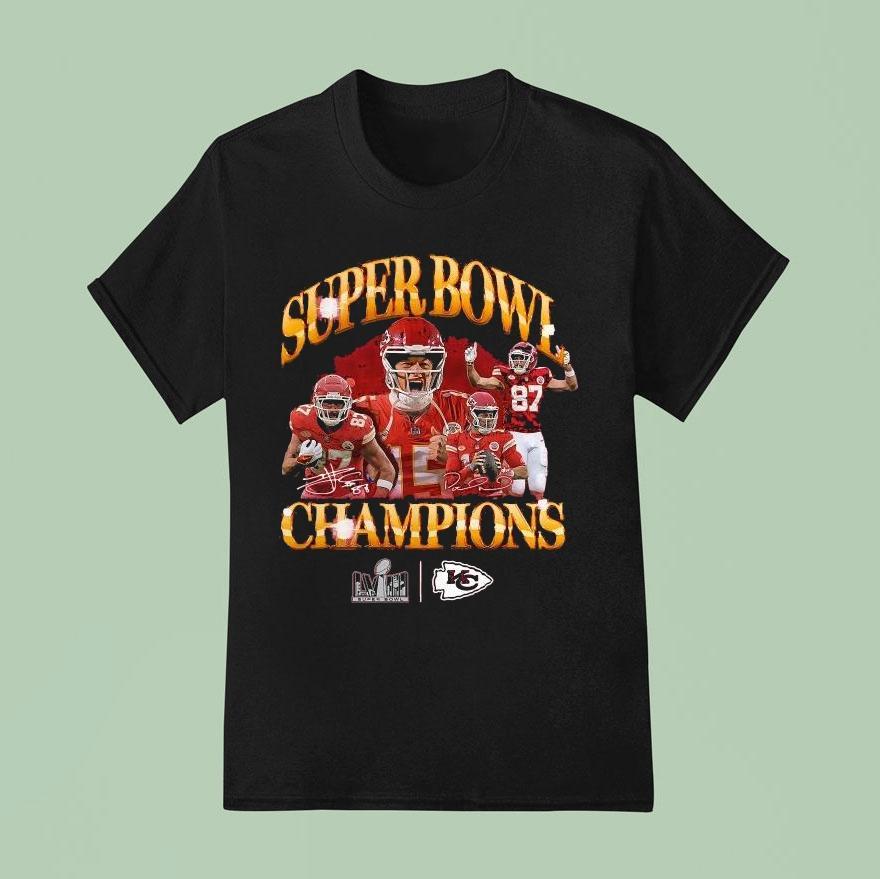 Patrick Mahomes And Travis Kelce Kansas City Chiefs Super Bowl Lviii Champions T Shirt