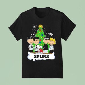 Peanuts Comic Christmas Tree In San Antonio Spurs Graphic T Shirt