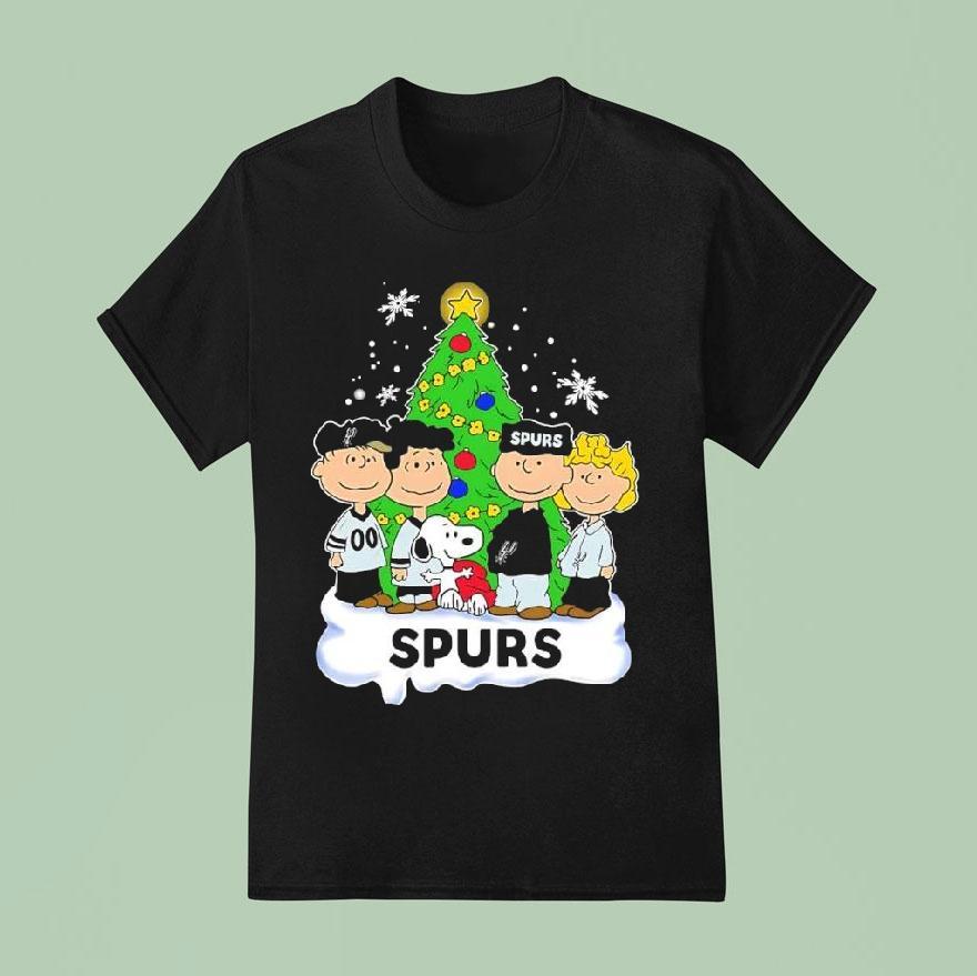 Peanuts Comic Christmas Tree In San Antonio Spurs Graphic T Shirt