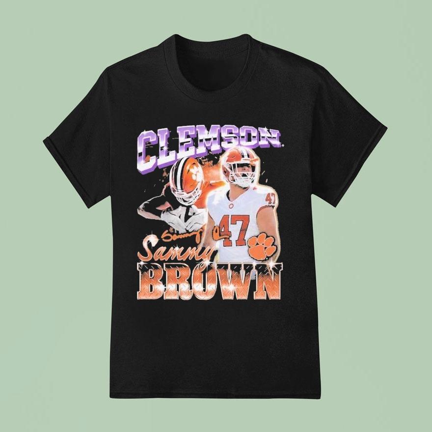 Sammy Brown Clemson Tigers S Retro Signature Player T Shirt