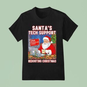 Santa S Tech Support Rebooting Christmas Decaf T Shirt