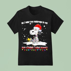 Santa Snoopy All I Want For Christmas Is You Just Kidding I Want Snoopy T Shirt