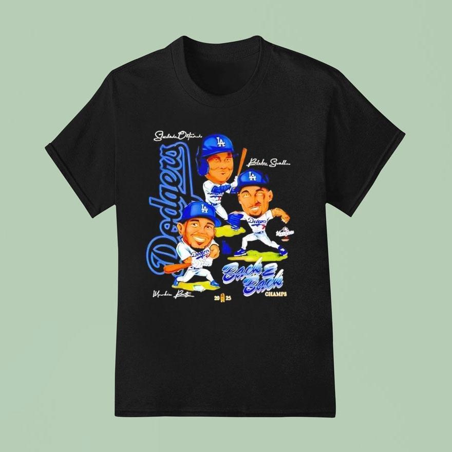 Shohei Ohtani Blake Snell And Mookie Betts Back To Back Champs Los Angeles Dodgers Signatures T Shirt
