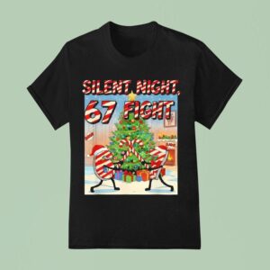 Silent Night Fight Christmas Cartoon T Shirt