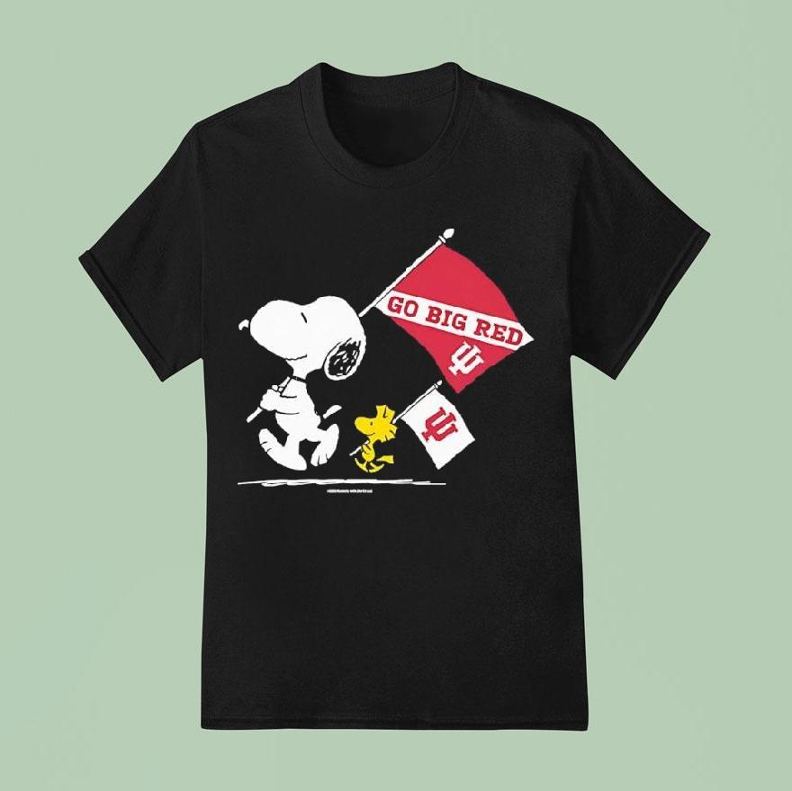 Snoopy And Woodstock X Indiana Hoosiersgameday Go Big Red T Shirt