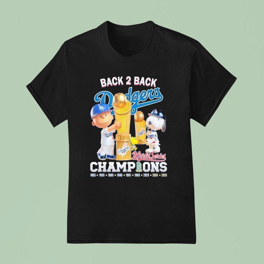 Snoopy X Los Angeles Dodgers World Series Champions T Shirt