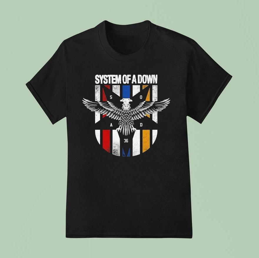 System Of A Down Eagle Colours T Shirt