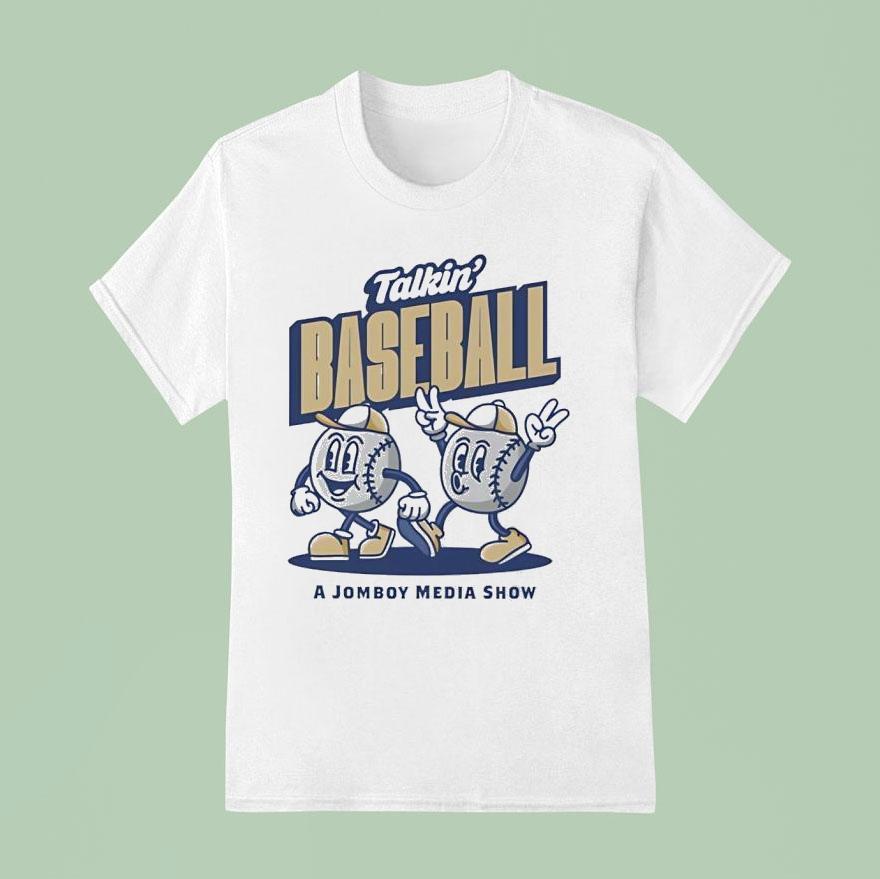 Talkin Yanks A Tomboy Media Show Baseball V Sign Hands Cartoons T Shirt