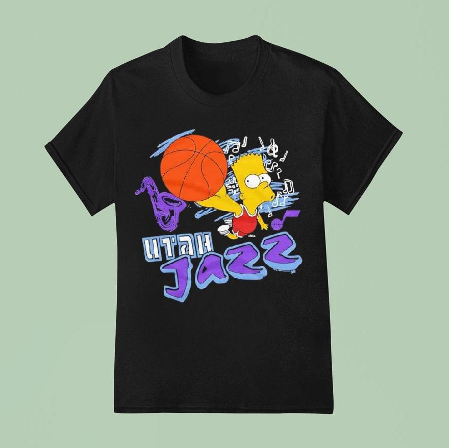 The Simpsons Bart X Utah Jazz T Shirt