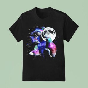 Three Pigeon Retro Moon Graphic T Shirt