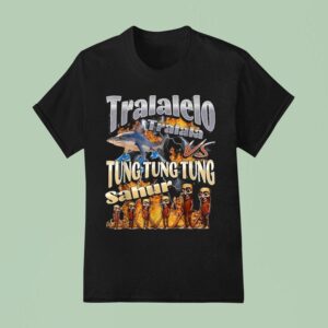 Tralalelo Vs Tung Tung Tung Sahur Italian Brainrot Meme T Shirt