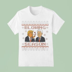 Trump And Bill Clinton Blowing Season Political Christmas T Shirt