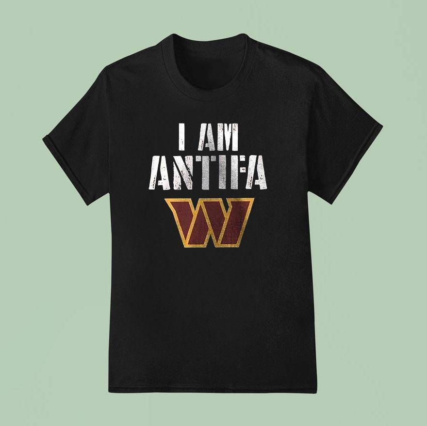 Washington Commanders I Am Antifa Against Fascism T Shirt