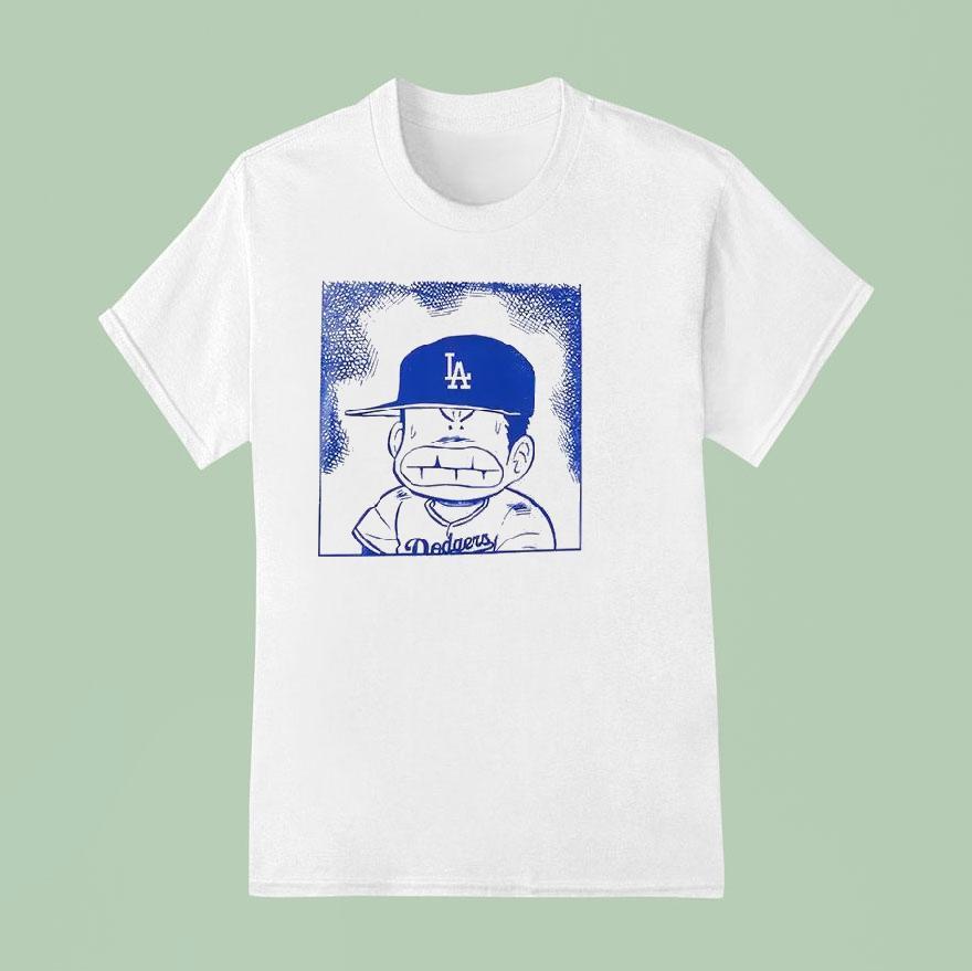 Yoshinobu Yamamoto Los Angeles Dodgers Mvp Number Cartoon Sided T Shirt