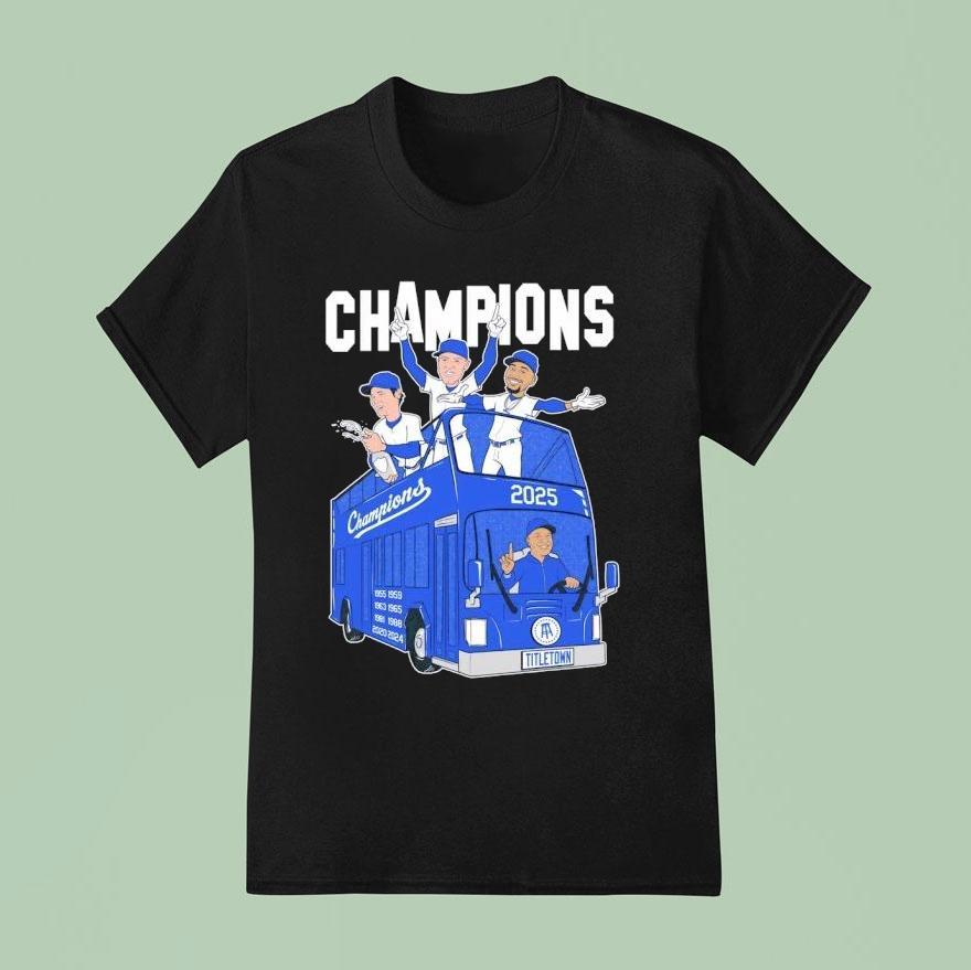 Yoshinobu Yamamoto Shohei Ohtani And Mookie Betts Los Angeles Dodgers Champions T Shirt