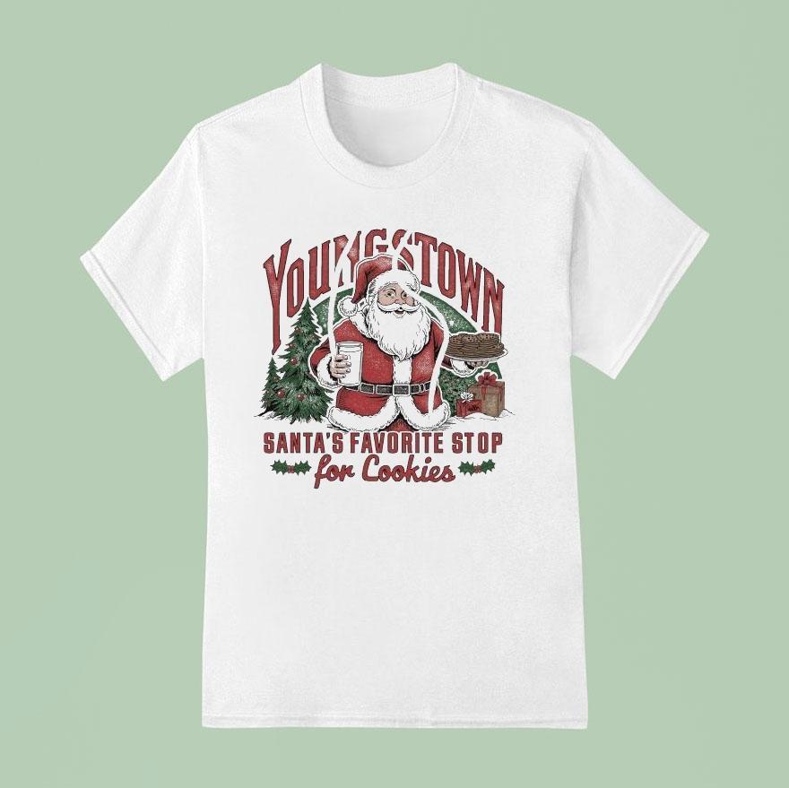 Youngstown Santa S Favorite Stop For Cookies Christmas T Shirt