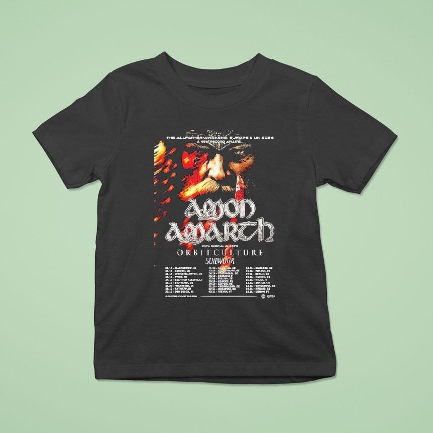 Amon Amarth The Allfather Awakens Europe And Uk Tour Dates Awaits T Shirt Amon Amarth The Allfather Awakens Europe And Uk Tour Dates Awaits T Shirt