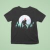 Bigfoot Christmas Tree Xmas Moon T Shirt