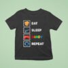 Food Drink Eat Sleep Dandy Repeat Pixel Foodie Retro Gamer T Shirt