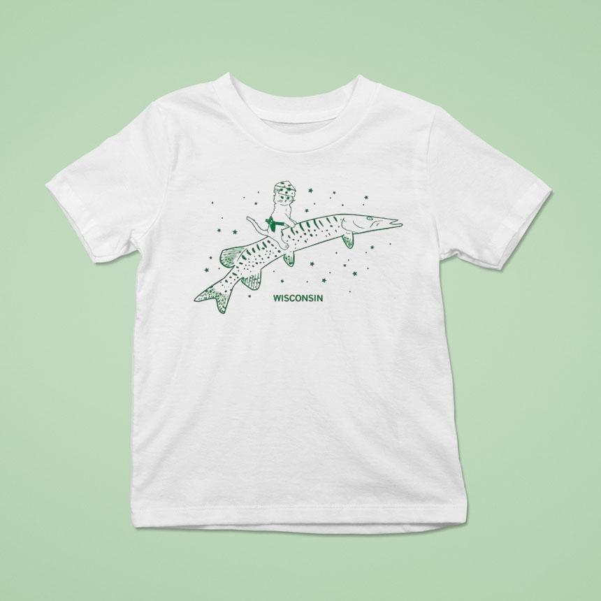 Gary Riding Musky Wisconsin Cat Fish T Shirt Gary Riding Musky Wisconsin Cat Fish T Shirt