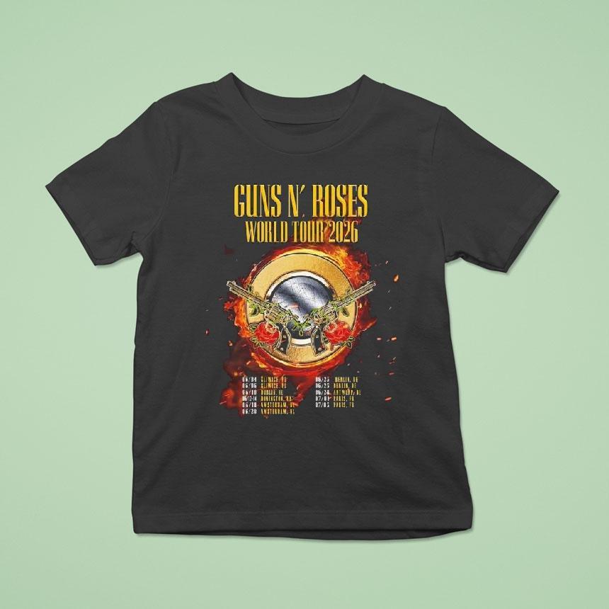 Guns N Roses World Tour Uk And Europe T Shirt Guns N Roses World Tour Uk And Europe T Shirt