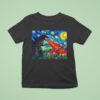 Japanese Monster Kaiju In Van Gogh Starry Nigh T Shirt