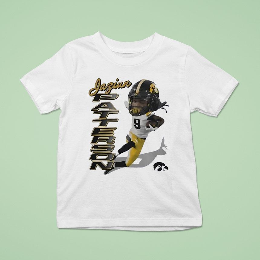 Jaziun Patterson Iowa Hawkeyes Football Caricature Logo T Shirt Jaziun Patterson Iowa Hawkeyes Football Caricature Logo T Shirt