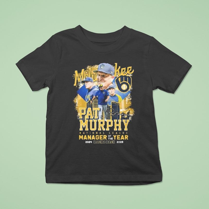 Milwaukee Brewers Pat Murphy Nlcs Manager Of The Year Signature T Shirt Milwaukee Brewers Pat Murphy Nlcs Manager Of The Year Signature T Shirt