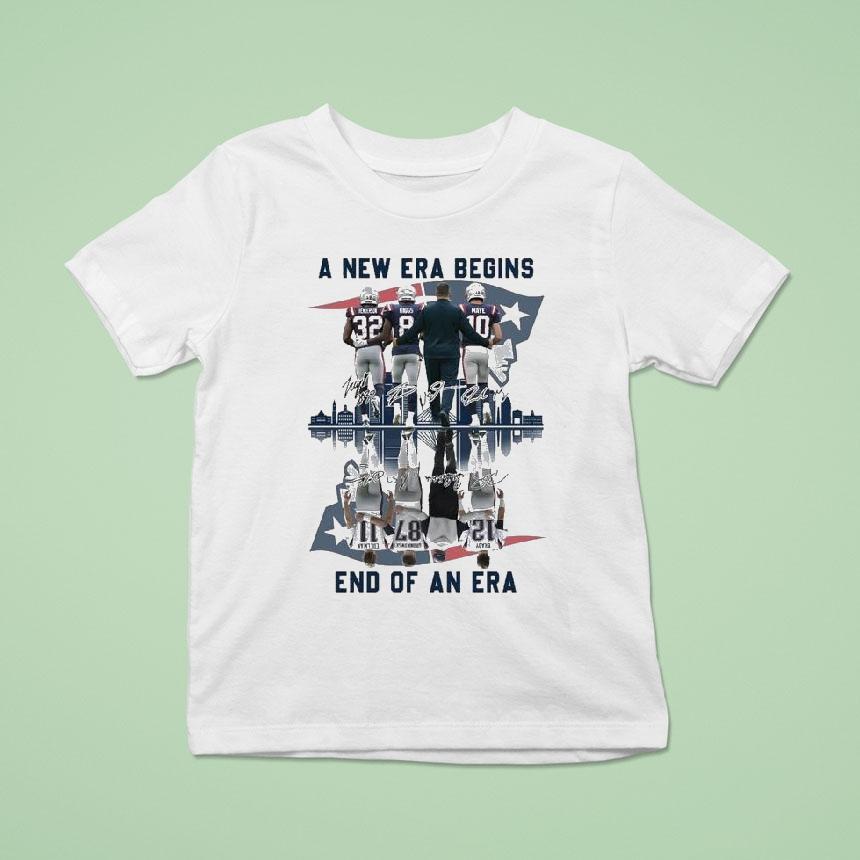 New England Patriots A New Era Begins End Of An Era Signatures T Shirt New England Patriots A New Era Begins End Of An Era Signatures T Shirt