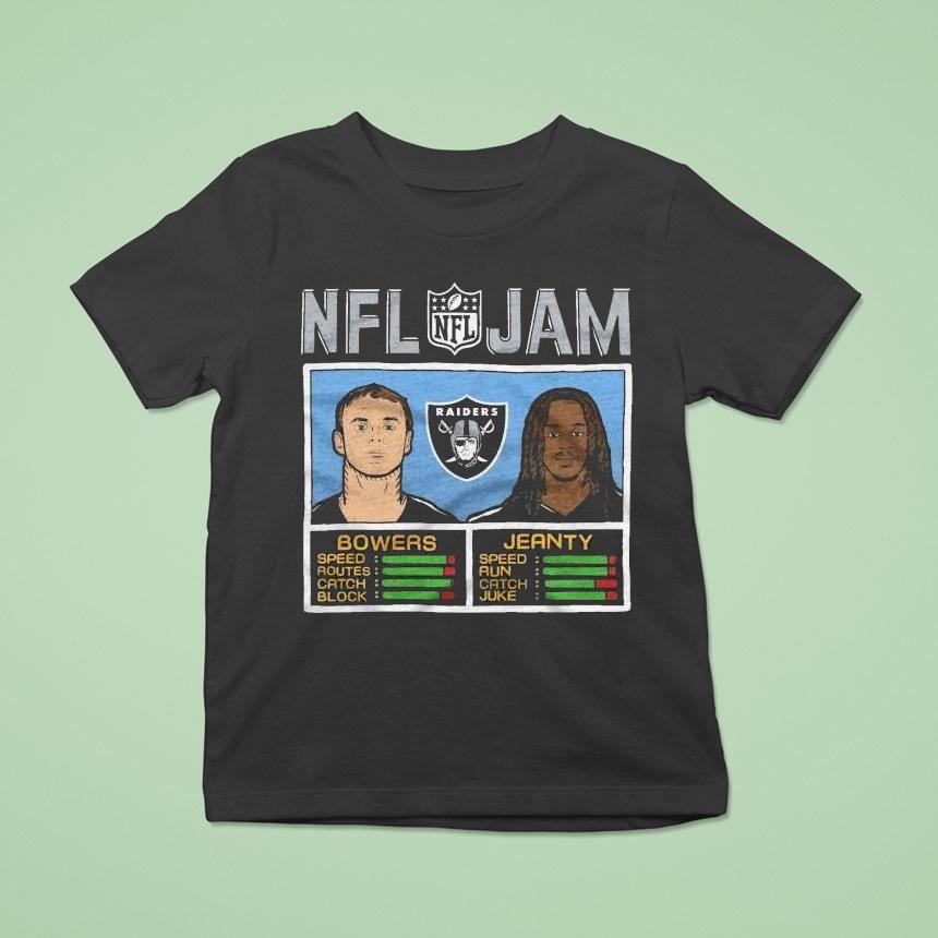 Nfl Jam Las Vegas Raiders Bowers And Jeanty T Shirt Nfl Jam Las Vegas Raiders Bowers And Jeanty T Shirt